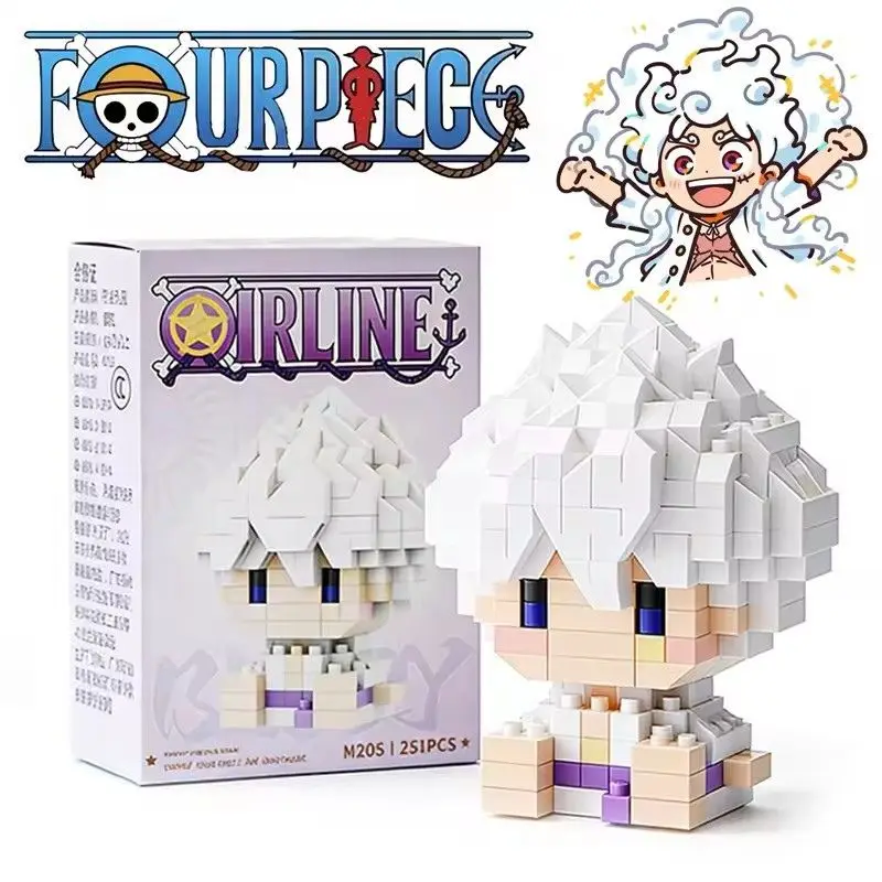 Bloques de Construcción Micro de One Piece, Dios del Sol Nika Luffy, Chopper, Ace, Buggy, Modelo 3D de Anime, Mini Figuras de Ladrillos para Regalo