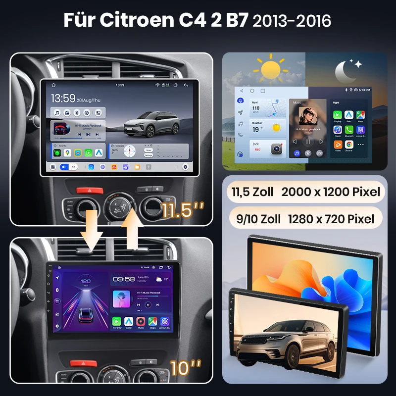 Radio para Auto Junsun de 10 Pulgadas con Android 15 para Citroen C4 C4L DS4 B7 2013-2016, Inalámbrico para Apple CarPlay, Pantalla IPS, Reproductor Multimedia Estéreo, Sistema Inteligente para Auto, 2 Din, Autoradio, Unidad Principal, Navegación GPS, BT, 4G, WIFI, FM, AM, DSP, RDS, SWC, DAB+