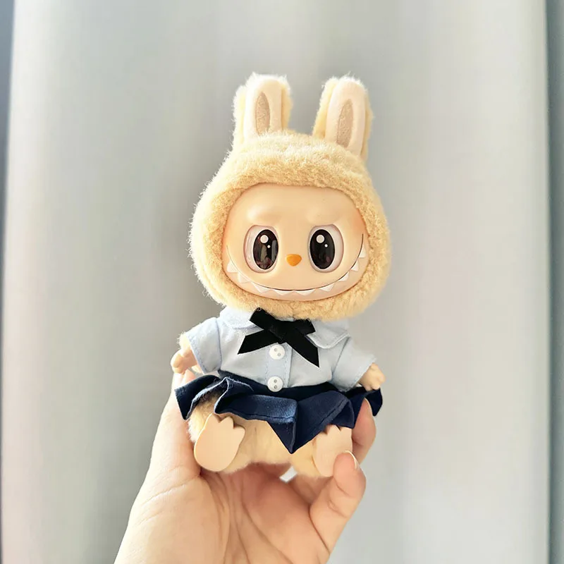 17cm Mini Plush Doll'S Clothes Labubu I II Idol Dolls Sitting Party Clothing Student Skirt Cute Accessories For Korea Kpop Exo