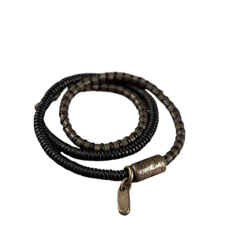 

Ebony Copper Bead Design Multi-layer Bracelet Women's Versatile Couple Jewelry Bracelet Boys
