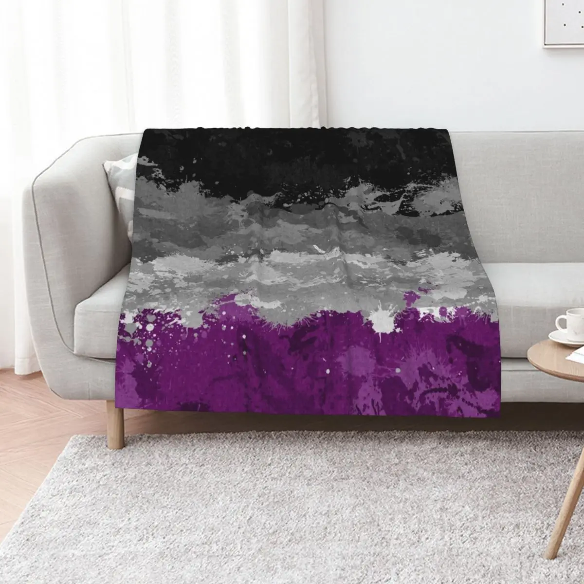 

Abstract Paint Splatter Asexual Pride Flag Pattern Throw Blanket Decorative Sofas Custom Heavy Warm Blankets