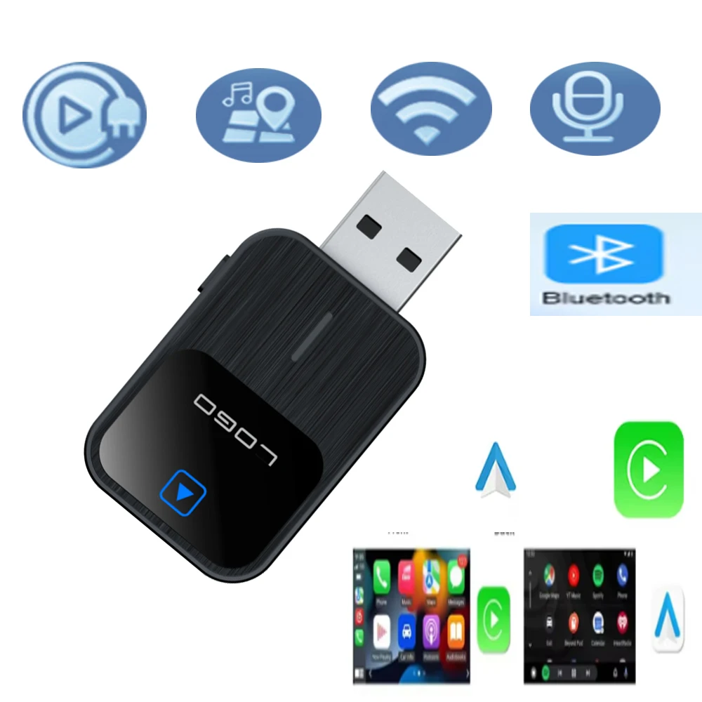 

Wireless Carplay Adapter Android Auto 2in 1 Smart Dongle 2024 5G WIFI For iphone Android Phone For Volvo Benz Mg Kia Chery VW