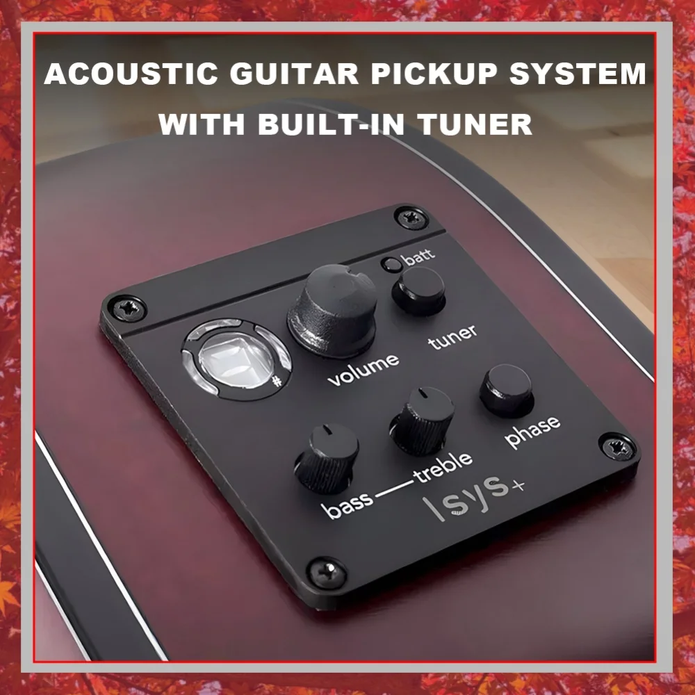 Professional Guitar Pickup EQ Preamp for Fishman ISYS+ Compatible Folk Acoustic Guitar Equalizer System with Tuner