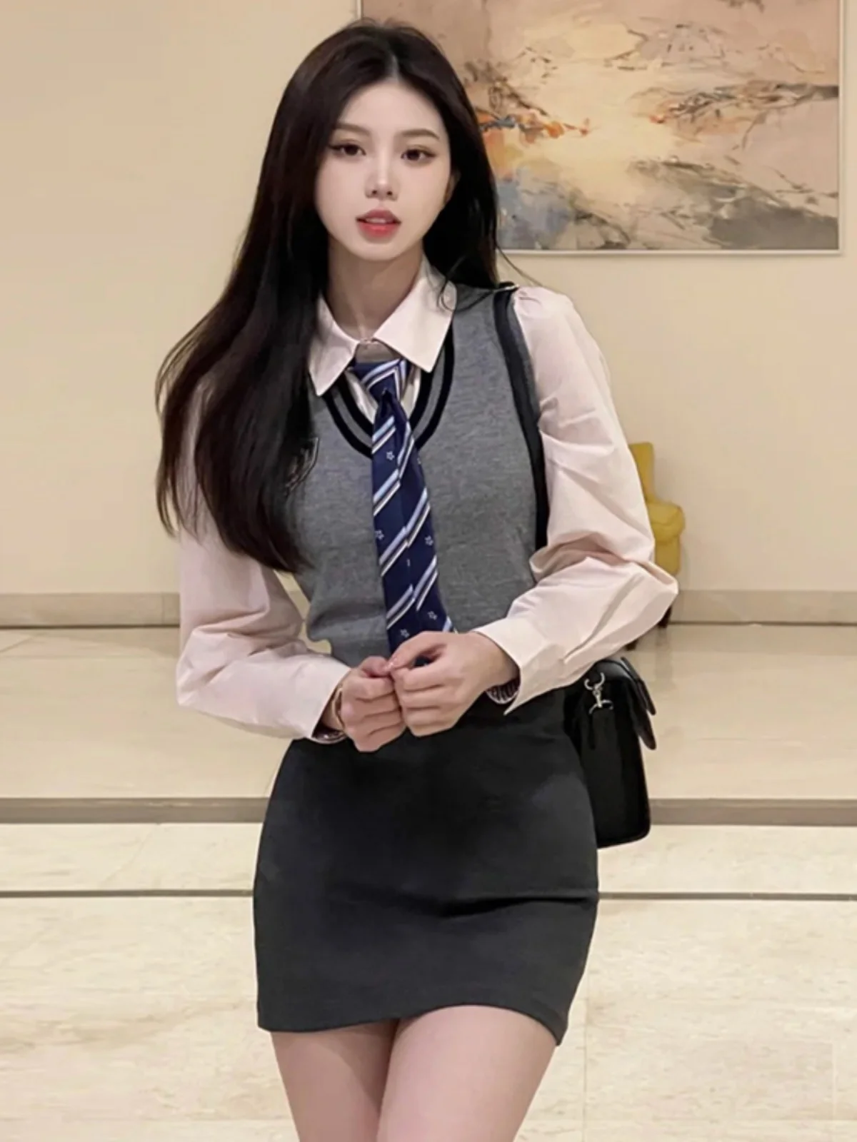 Your Spicy Korean Sle JK Uniform Fashion Suit Female Authentic Spring New Arrival Pure Desire Wind Sexy Bodycon Dress College