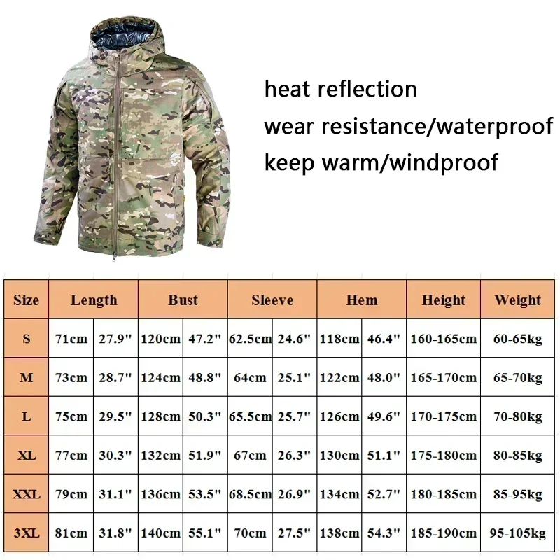 Men's Winter Skiing Jackets Windproof Warm Tactical Coats Thermal Combat Jacket Hiking Climbing Parka Softair Windbreaker Tops