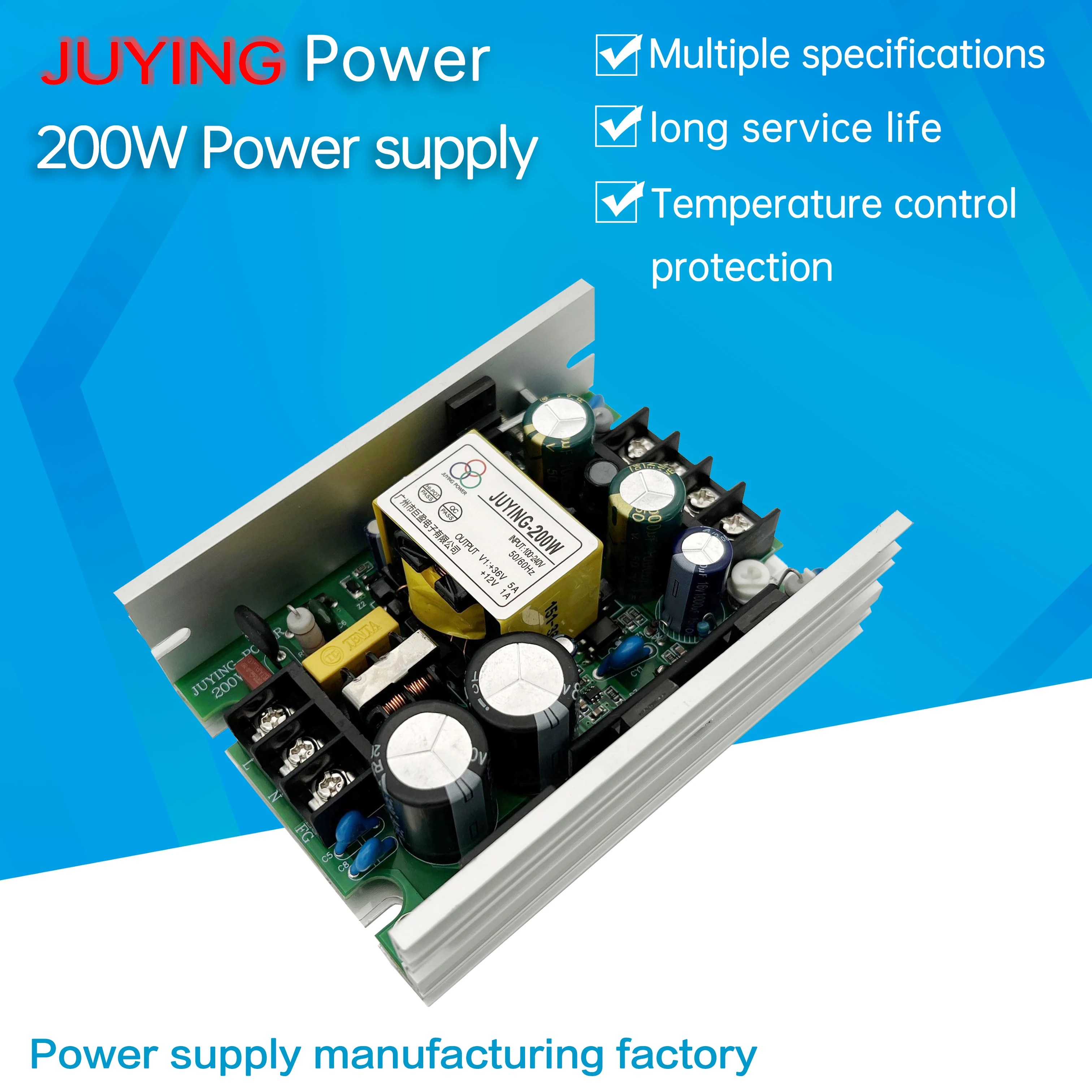 JY-150-36 + 12 150w 36v3.5A 12v pipeline Stage LED Par Light Power Board Control Supply RGB 36x3w 54x3w Integration ac/dc Power Board