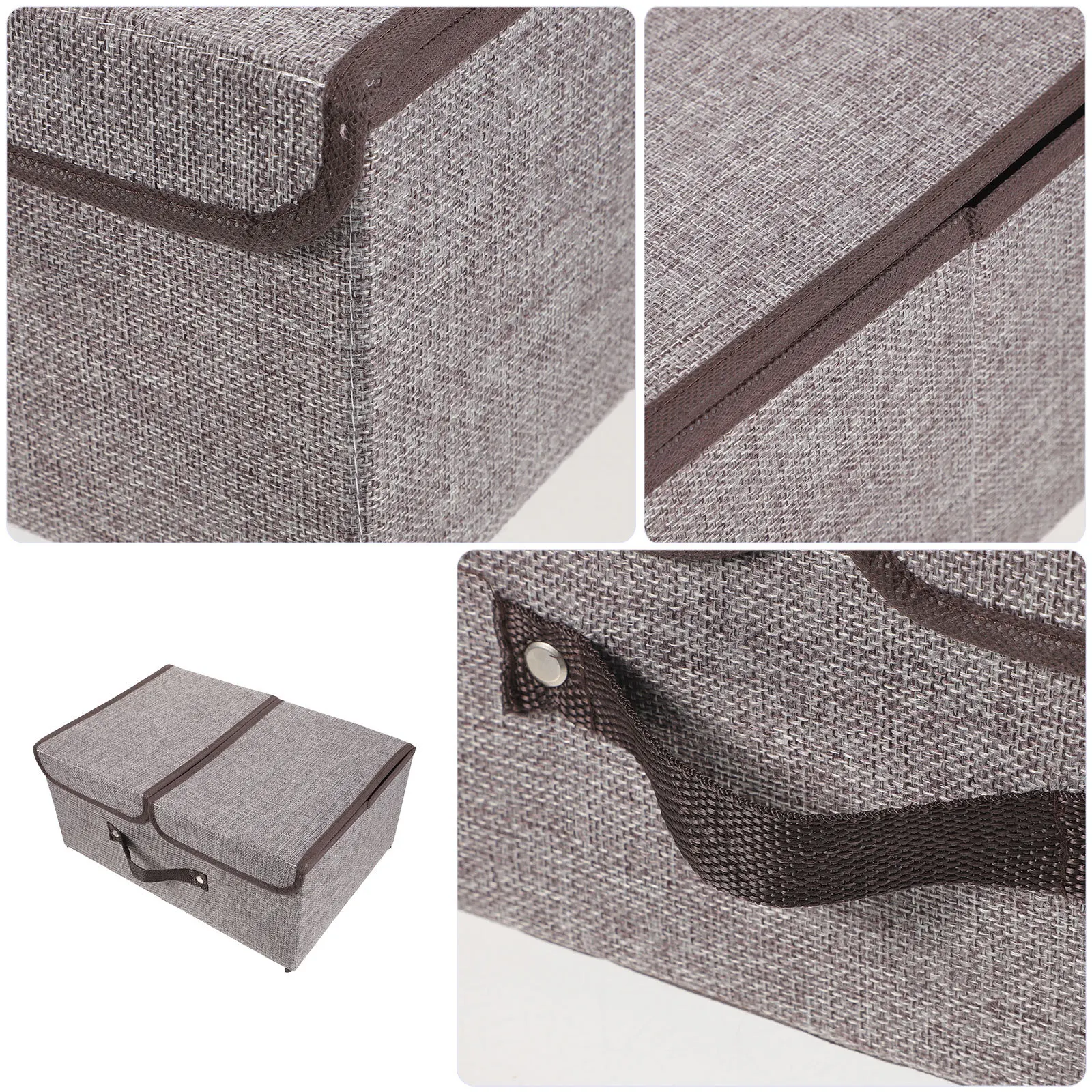 

Double Lids Storage Box Clothes Organizer Foldable Large Capacity Household Sundries Holder Desktop Container Storage Bin