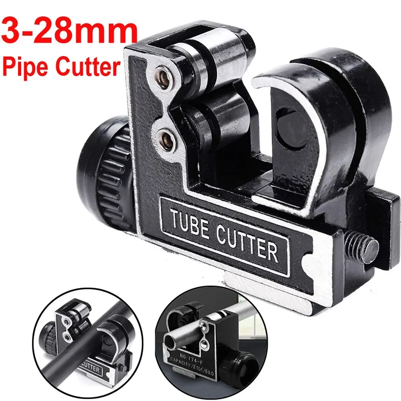 Miniature Manual Copper Tube Cutter 3-28MM 1/8" To 1-1/8" Steel Aluminum Small Metal Cutting Tool Cutter Access Portable Cutter