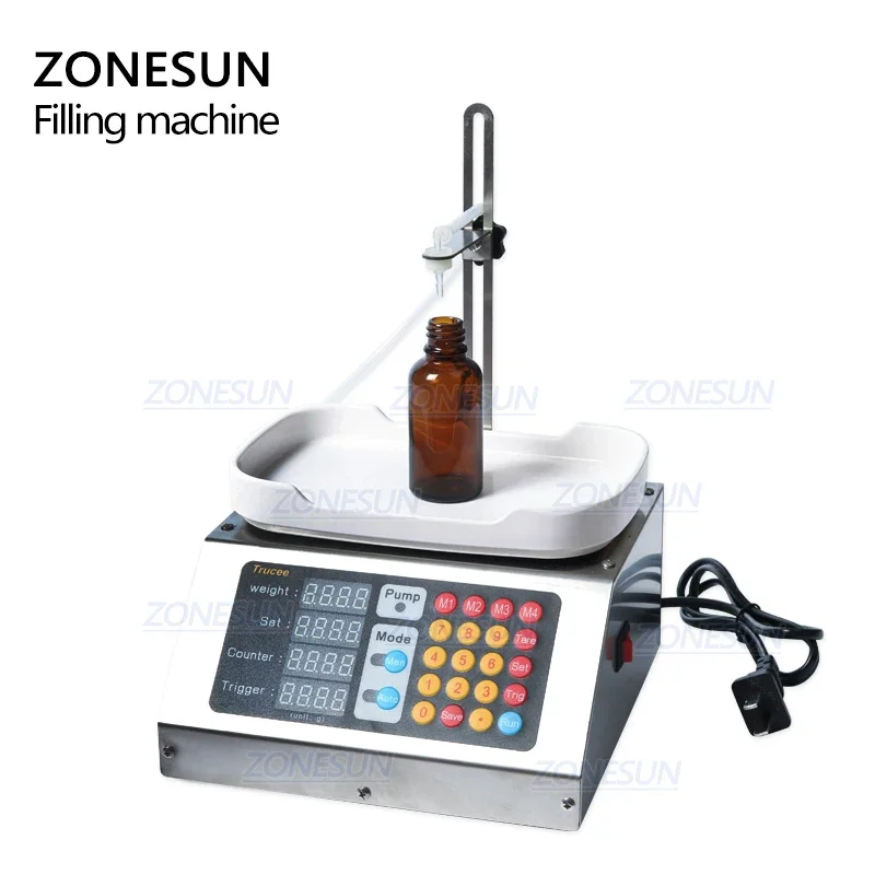 ZONESUN 0-50ml Piccolo Automatica CNC Macchina di Rifornimento Liquida 110V-220V Profumo di Pesatura Macchina di Rifornimento soluzione di Riempimento di Liquidi per via orale
