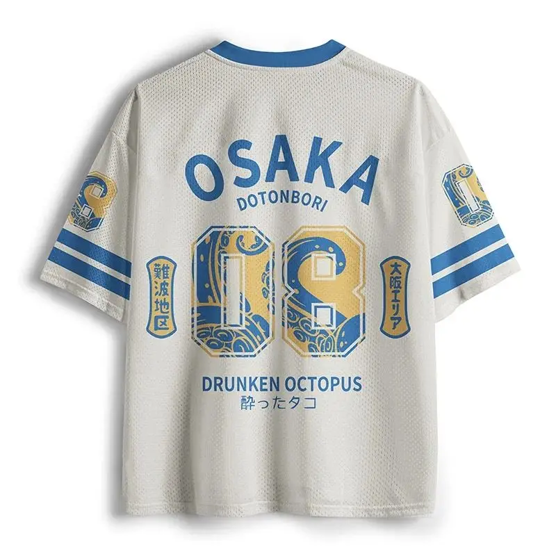 Japanese Retro Pattern Fun 3D Sports Fitness V-neck T-shirt for Men and Women, Children and Adults