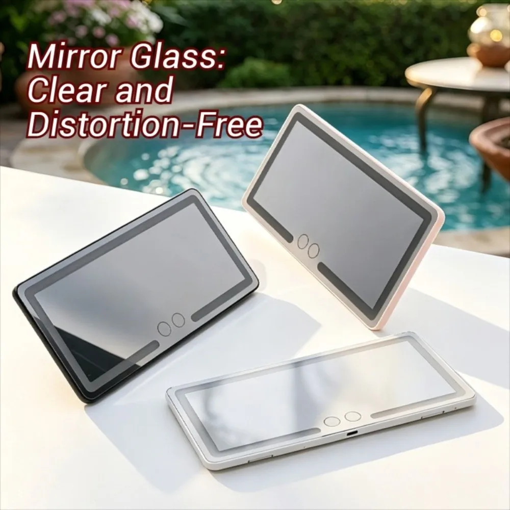 Ultra-thin LED Car Vanity Mirror Intelligent with Touchscreen High-definition Makeup Mirror Rechargeable Dimmable