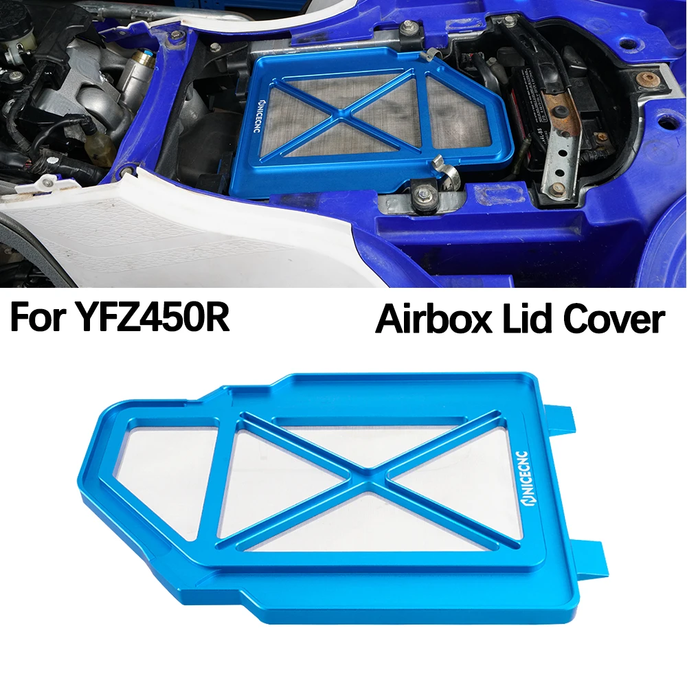 

For Yamaha YFZ450R 2009-2024 ATV Airbox Lid Cover 2021 2020 450X 2010 2011 6061-T6 Aluminum Cleaner Cap