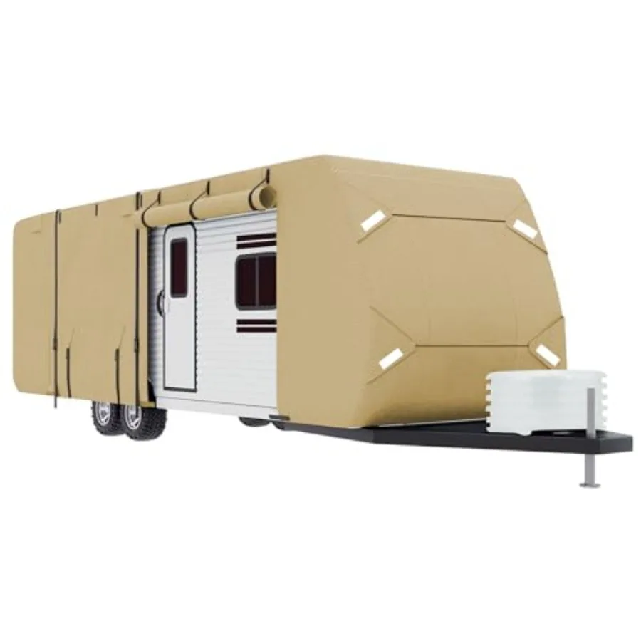 

Travel Trailer RV Cover, Anti-UV, Weatherproof, Rip-Stop Camper Cover for Winter Snow