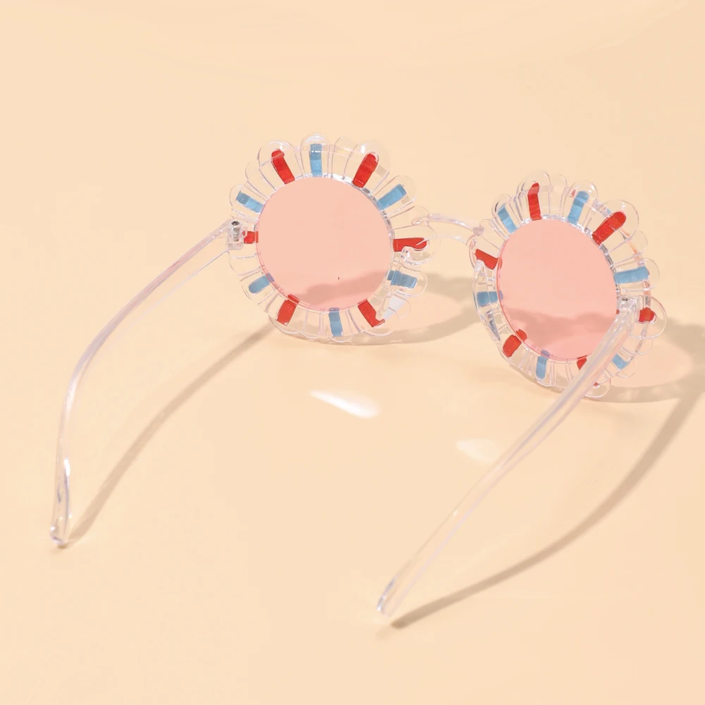 Gafas de sol de protección solar para niños y niñas, lentes de sol con diseño de flores acrílicas, estilo clásico, UV400