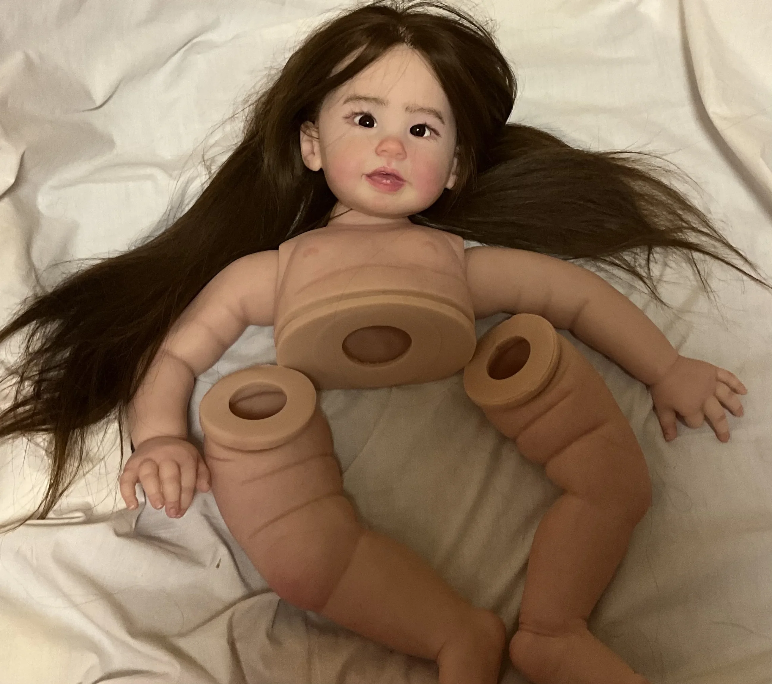 St.Store 28 "Reborn Baby Teegan con kit dipinto con capelli radicati a mano Parte fai da te Regalo di Natale