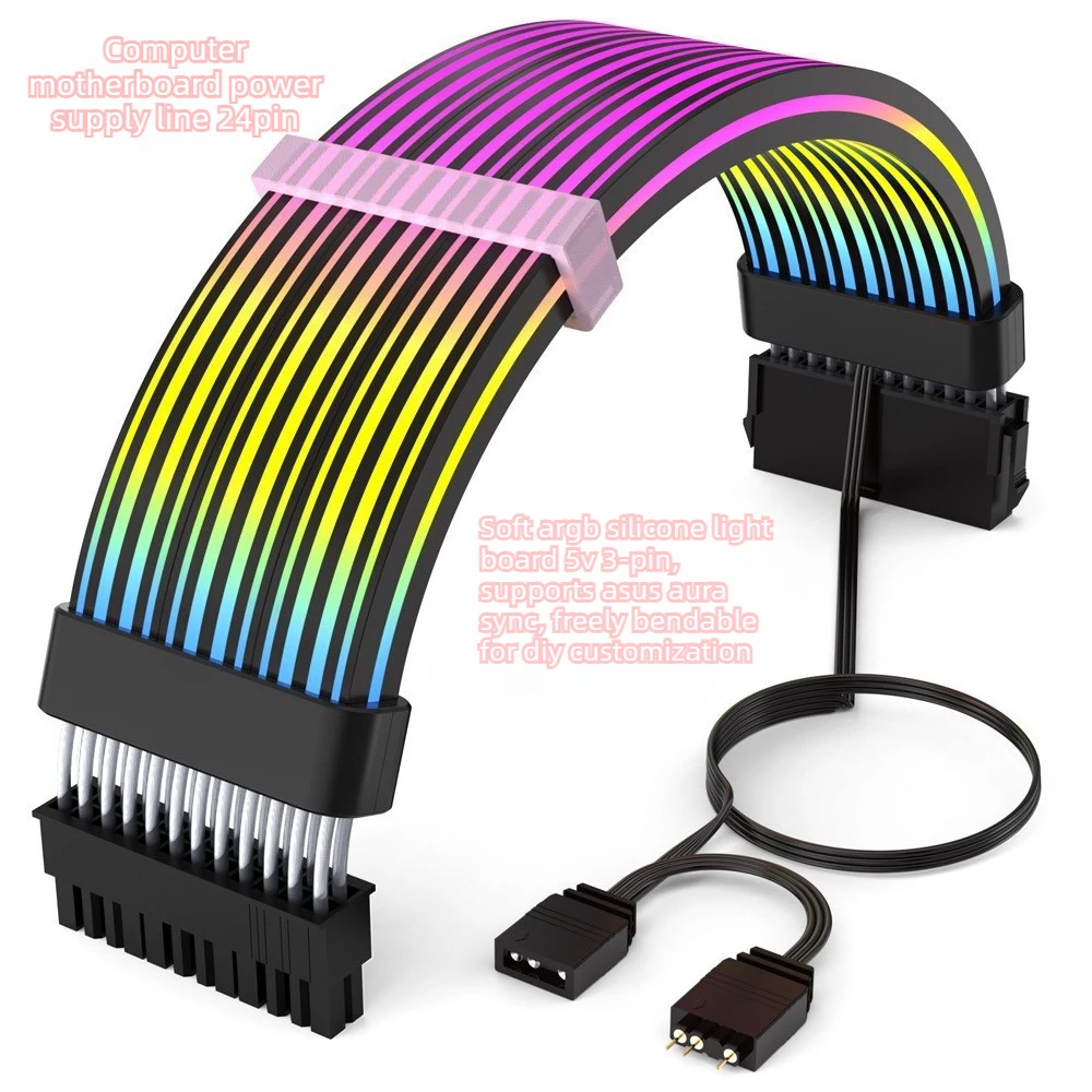 cavo-di-prolunga-per-pc-sincronizzato-argb-a-3-pin-5v-per-strisce-luminose-in-silicone-adattatore-per-scheda-madre-24pin-cavo-in-silicone-argentato