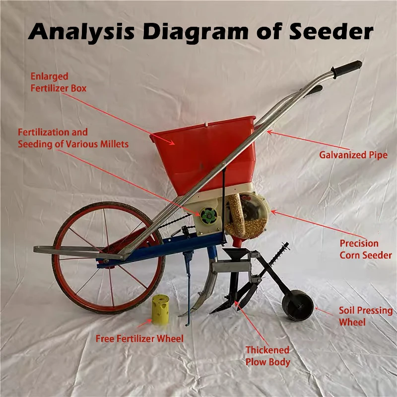 صفوف متعددة متعددة الوظائف اليد دفع بذارة الذرة الجزر بذور السبانخ الخضار الأعشاب زارع البذور زراعة أداة #4