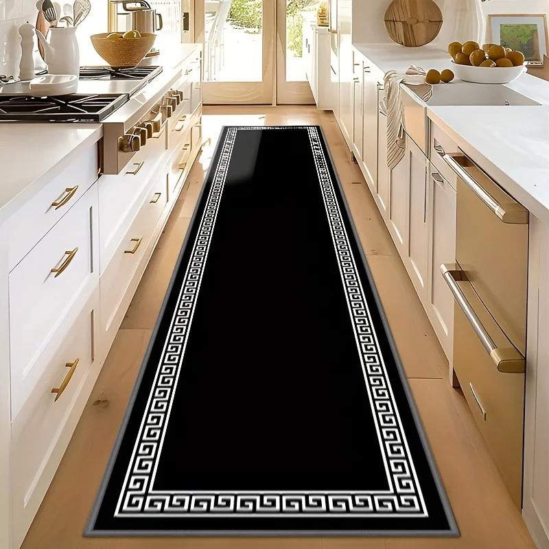 

Коврик VIKAMA черный, роскошный, длинный, противоскользящий, для коридора, прихожей, кухни, спальни, прикроватный, для домашнего декора