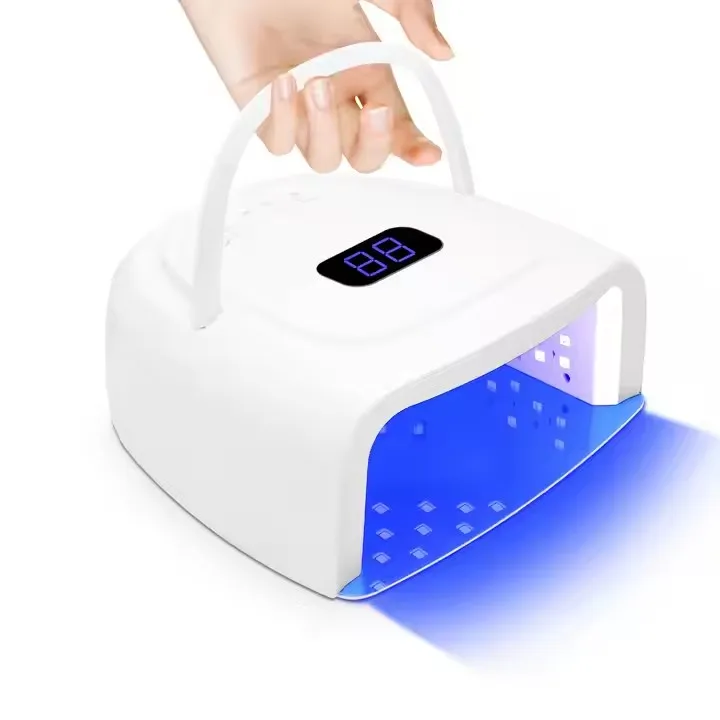 โคมไฟเจลบ่มแบบพกพาระดับมืออาชีพพร้อมตัวจับเวลา 4 ตัวเครื่องเป่าเล็บสําหรับร้านทําเล็บ