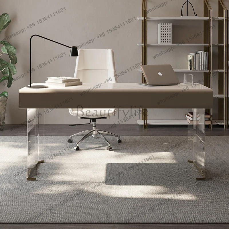 FG Italian High Minimalist Office Desk Study Modern Acrylic Computer Office Desk Suspended Designer Office Furniture Mesa XYOD