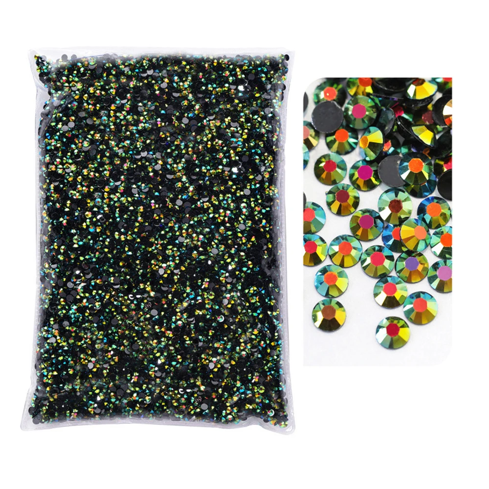 Großhandel Jelly Color AB Transparente AB 2mm, 3mm, 4mm, 5mm Facetten Flache Rückseite Harz-Strass für Nagelkunst und Kleidungsdekoration