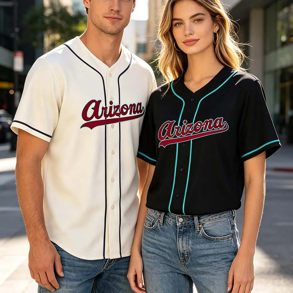 Arizona Design Print Baseball Jersey Unisex Streetwear Loose Summer Short Sleeve Tops Men Women Clothing Graphic Merch Shirts