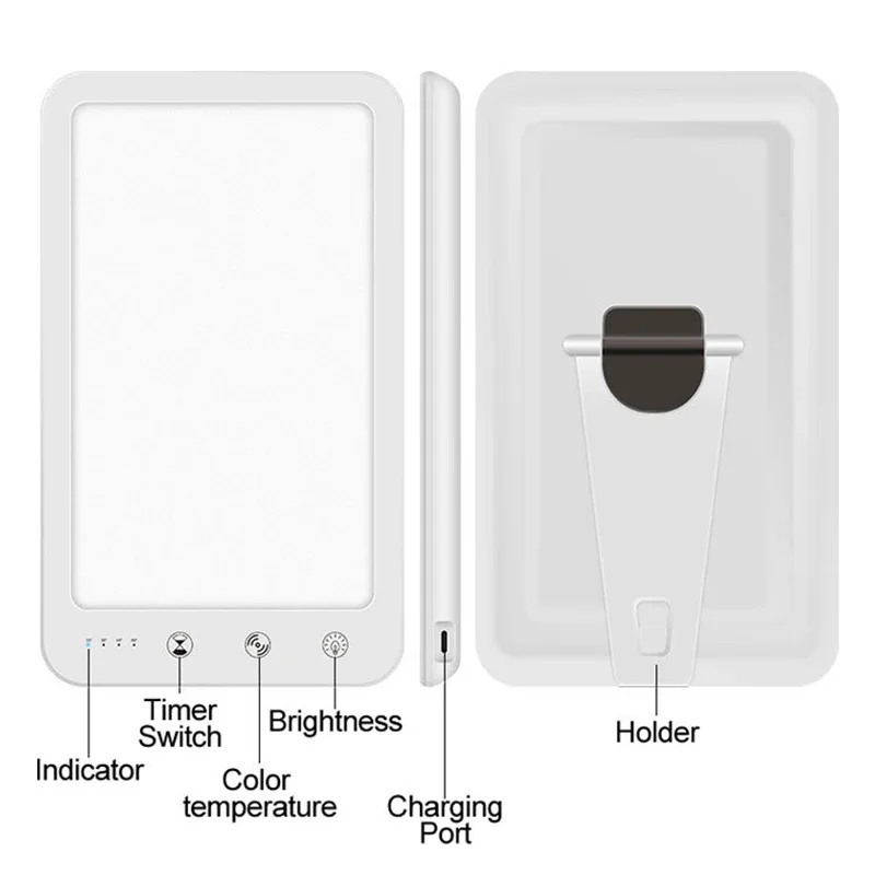 

Timed Dual Color Temperature Sad Light Touch Control Stepless Seasonal Night Light Sad Lamp 10000 Lux Therapy Lux Intelligent