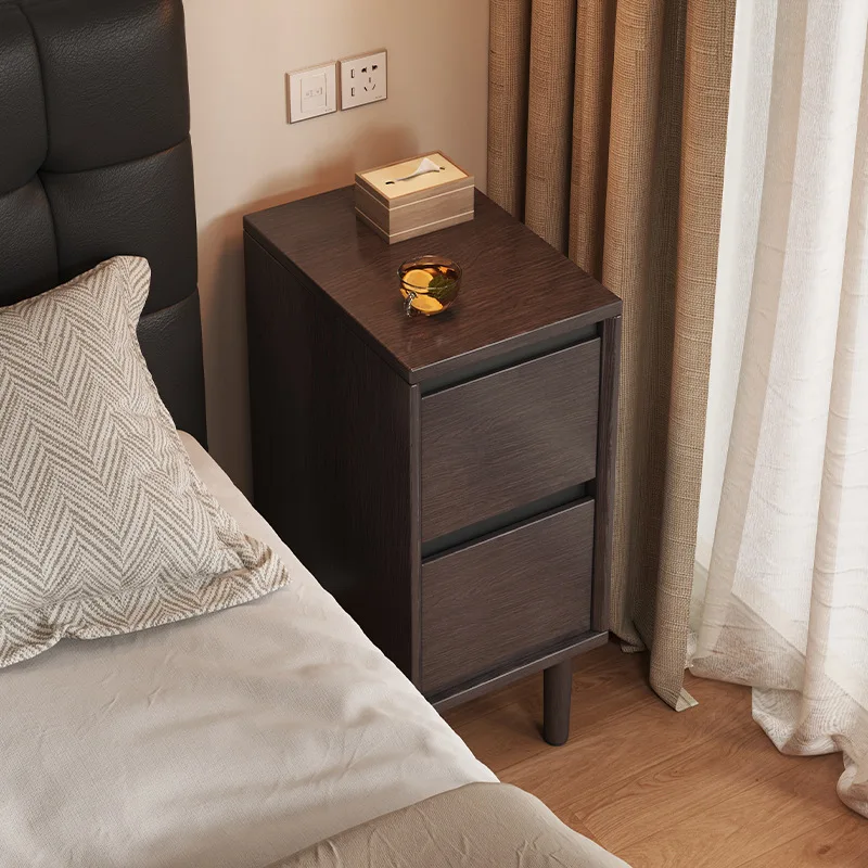 

Прикроватная тумбочка из массива дерева, ультраузкая, для дома и спальни, модель 2026, компактная, для узких пространств, в средневековом стиле.