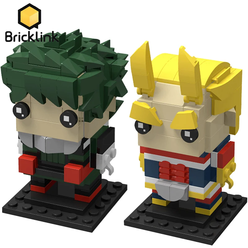 Bricklink Ideas Cartoon Anime Figures My Hero Academia Deku All Might Brickheadz Model Building Blocks Toys For Children Gift