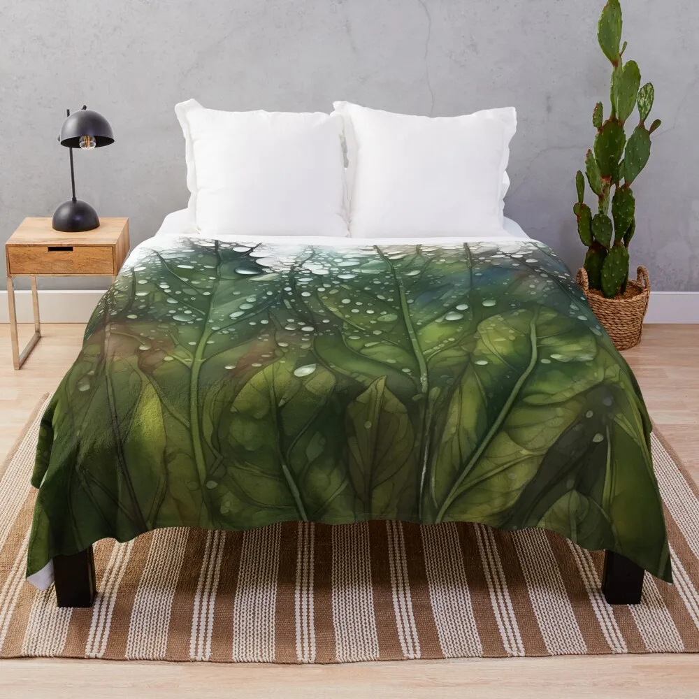 

Rainy autumn – part 2, i.e. watercolor leaves covered with raindrops. Throw Blanket Bed linens Soft Big Blanket For Sofa Thin