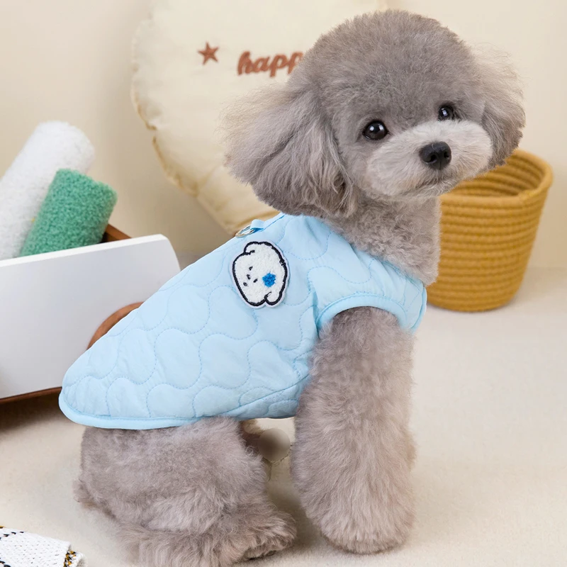 Candy Color Pet Dog Coat Winter Thicken Fleece Dog Clothes For Small Dogs Sleeveless Coat Jacket Yorkshire Terrier Puppy Apparel