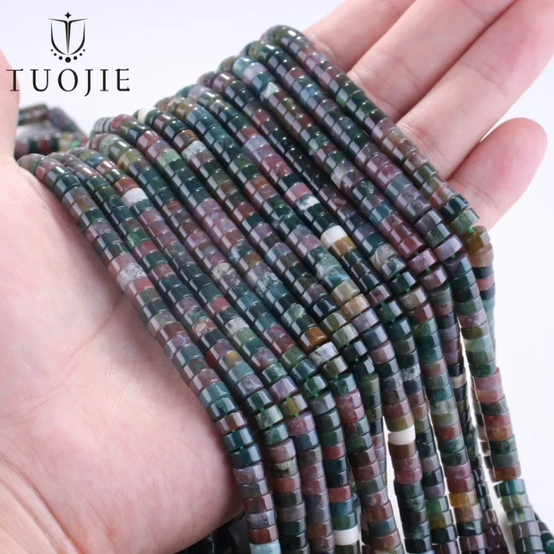 

Natural Indian Agate Rondelle Gemstone Beads Loose Natural 3x6mm Spacer Stone Beads for Jewelry Making Bracelet DIY Accessories
