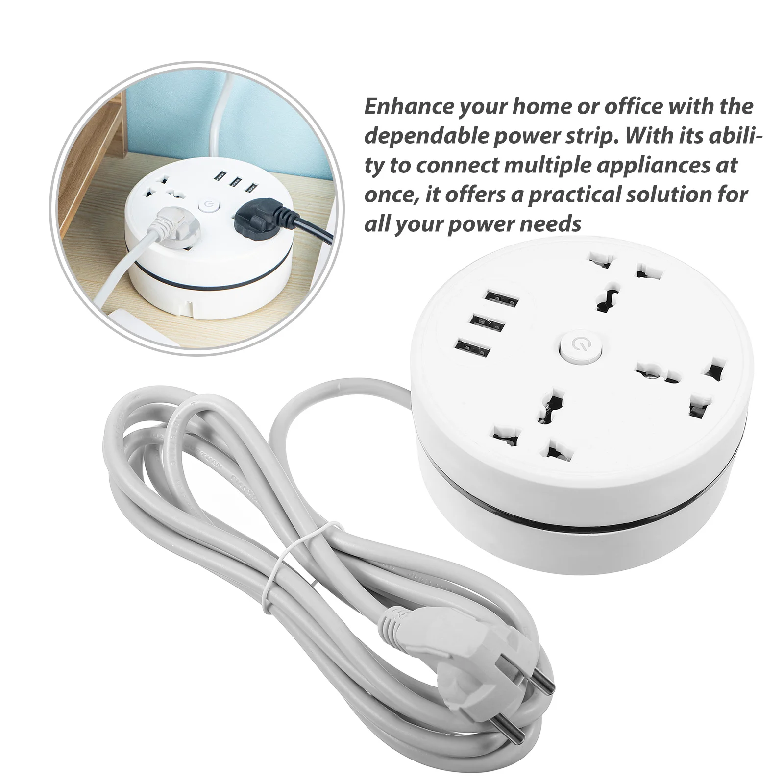 

Multi- Strip Eu Plug Portable Travel Extension Socket Panel Multi-Use Power Outlet Board Fast Charging