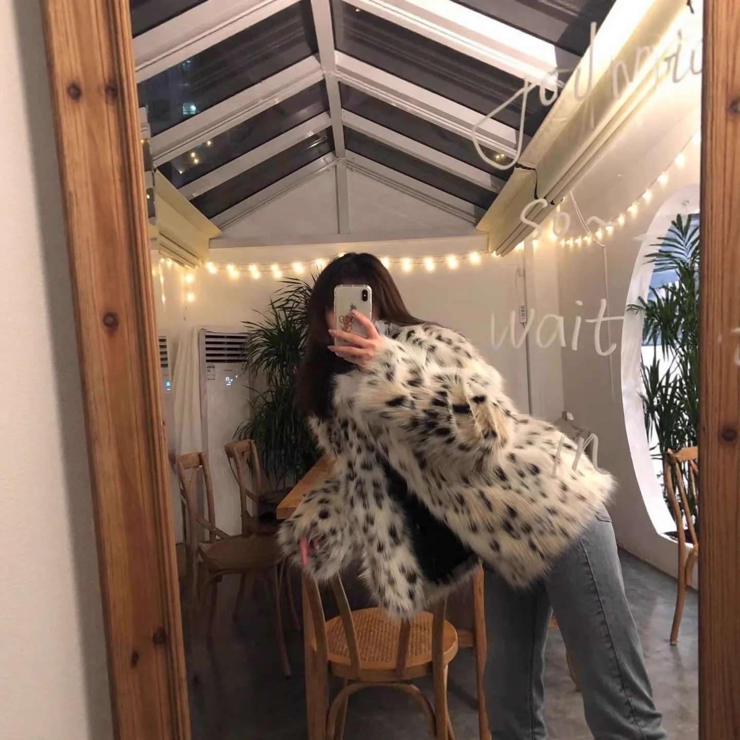 Nova impressão de leopardo mulheres pele para baixo jaqueta cor combinando senhora jaqueta de pele artificial elegante inverno pele de raposa casaco curto para o sexo feminino