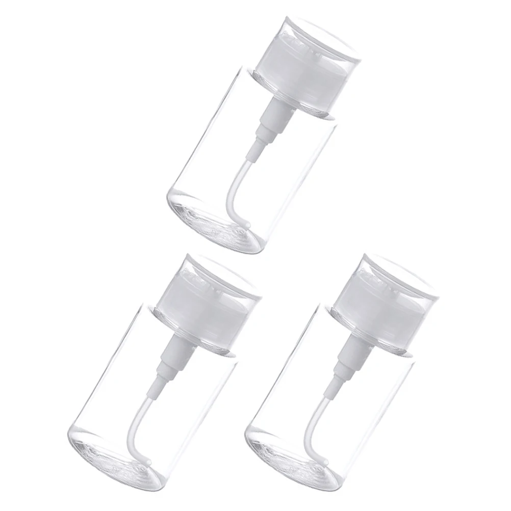 

3Pcs Lockable Pump Dispenser Bottles Press Type Refillable Empty Containers for Travel Makeup Remover Toner Lotion Essence