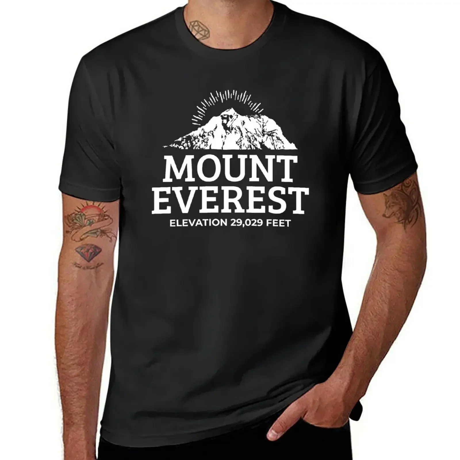 Camiseta de expedición de escalada en roca del Himalaya de Monte Everest, camiseta gráfica, camiseta de gran tamaño con cerradura azul vintage para hombres
