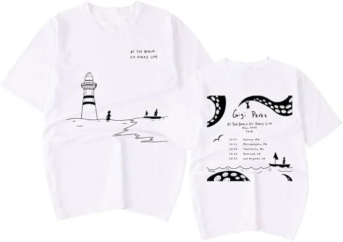 Gigi Perez T-Shirt at The Beach in Every Life Tour 2025 Women Men Vintage 90s Fashion Short Sleeve