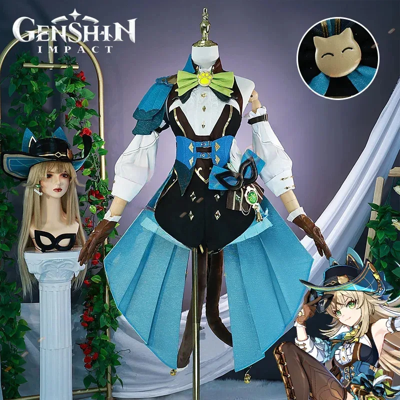 CyGenshin Impact Kirara Kostum Cosplay Wig Phantom Boots Seragam Topi Ekor Legging Inazuma Pakaian Pesta Halloween untuk Wanita Fashi