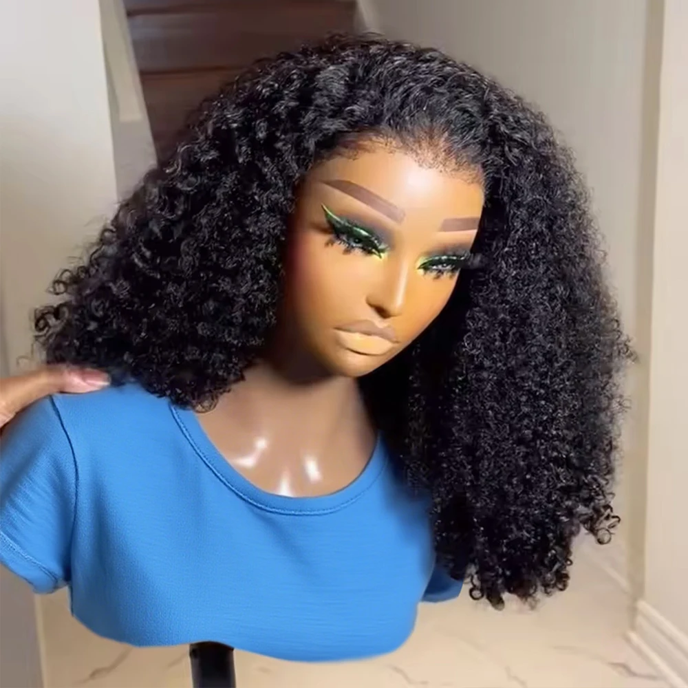 

Короткие кудрявые парики-боб из натуральных волос 7x5, с глубокими волнами, без клея, готовые к ношению, 13x4, с предварительно нарезанным кружевом, вьетнамские парики с водной завивкой без клея