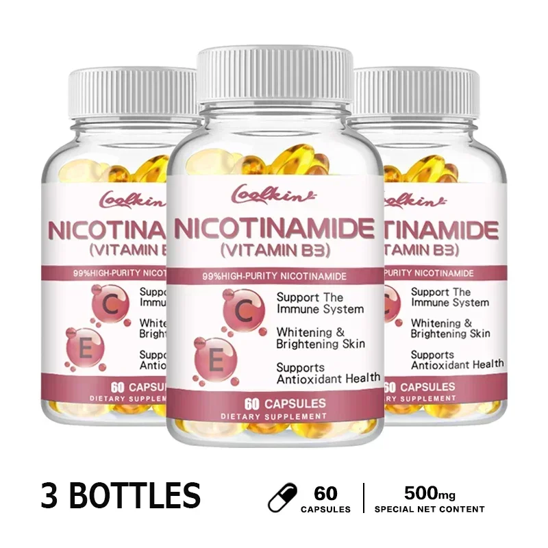 Niacinamide Whitening Capsules - Contains Vitamin B3 To Support Healthy Skin and Immune System, Reduce Wrinkles, Gluten-free