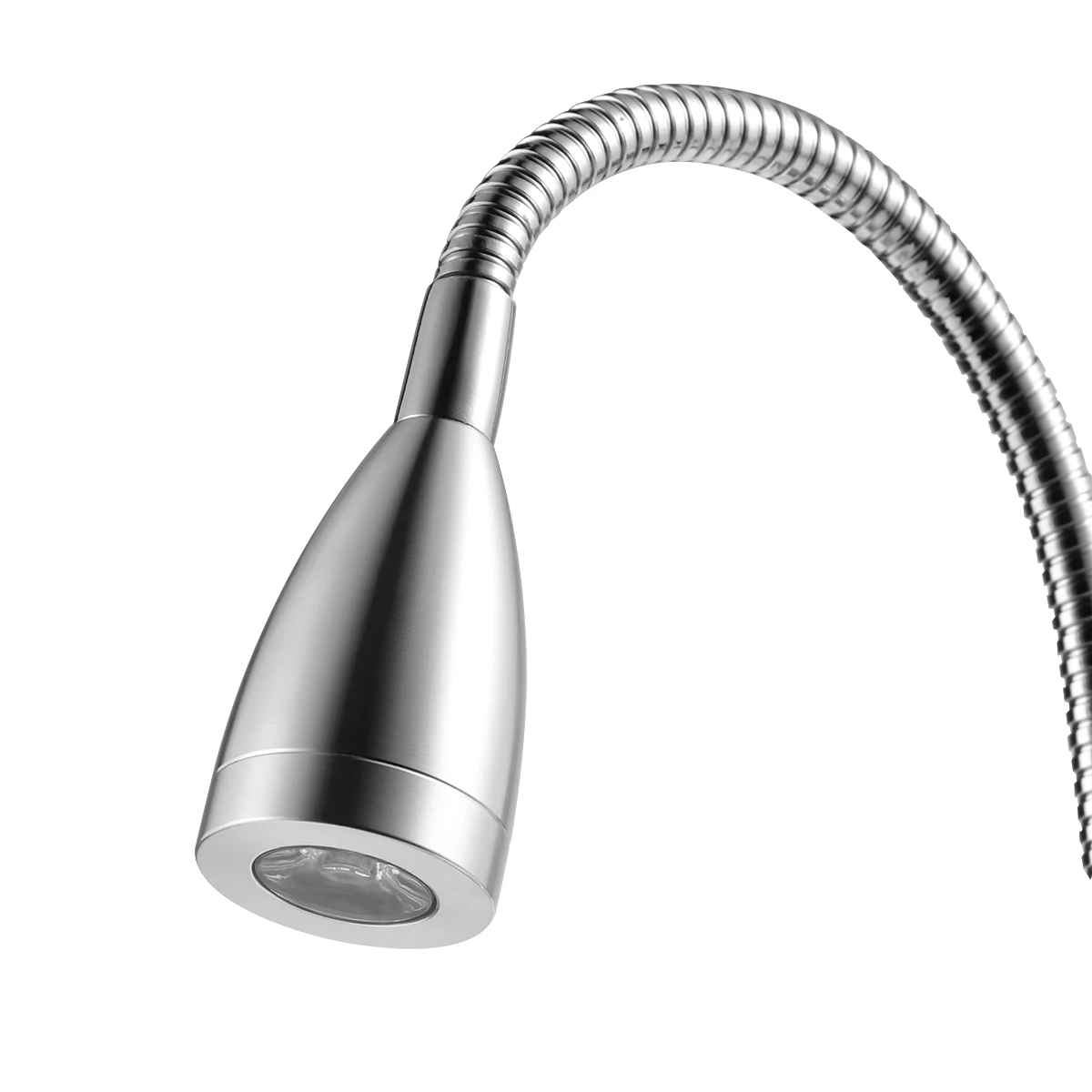 

Aluminium Led Wall Light Silver Adjustable Gooseneck Reading Lamp Touch Dimmable Warm Light For Bedroom Study Industrial Style