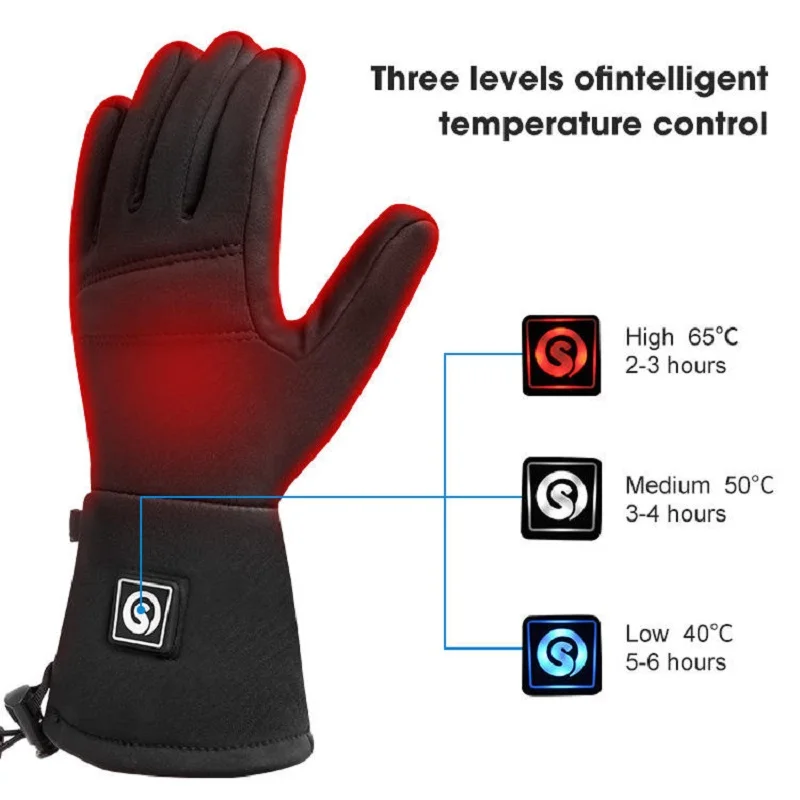 Savior Heat Winter Electric Motorcycles Gloves Rechargeable Waterproof Heated Glove For Cycling Skiing Thermal For Men Women