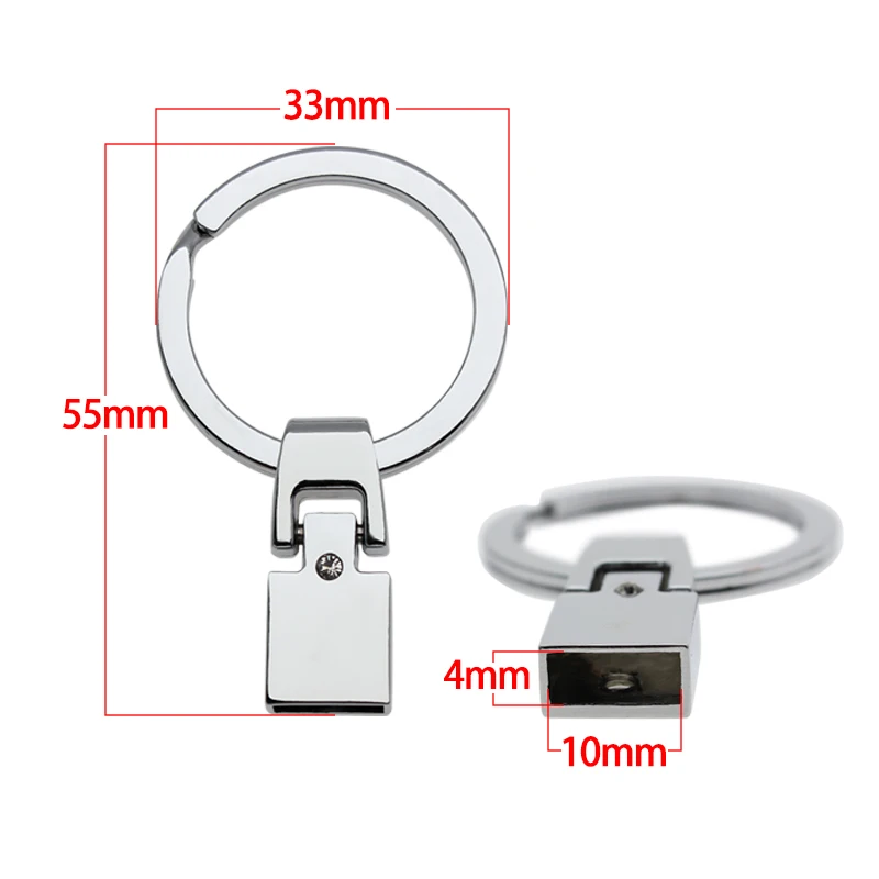 10 Stk/partij Zilveren Kleur 8Mm 10Mm Sleutelhanger Connector Sleutelhanger Bedels Diy Legering Accessoires Geschikt Voor Riem Sleutelhanger Sieraden Maken