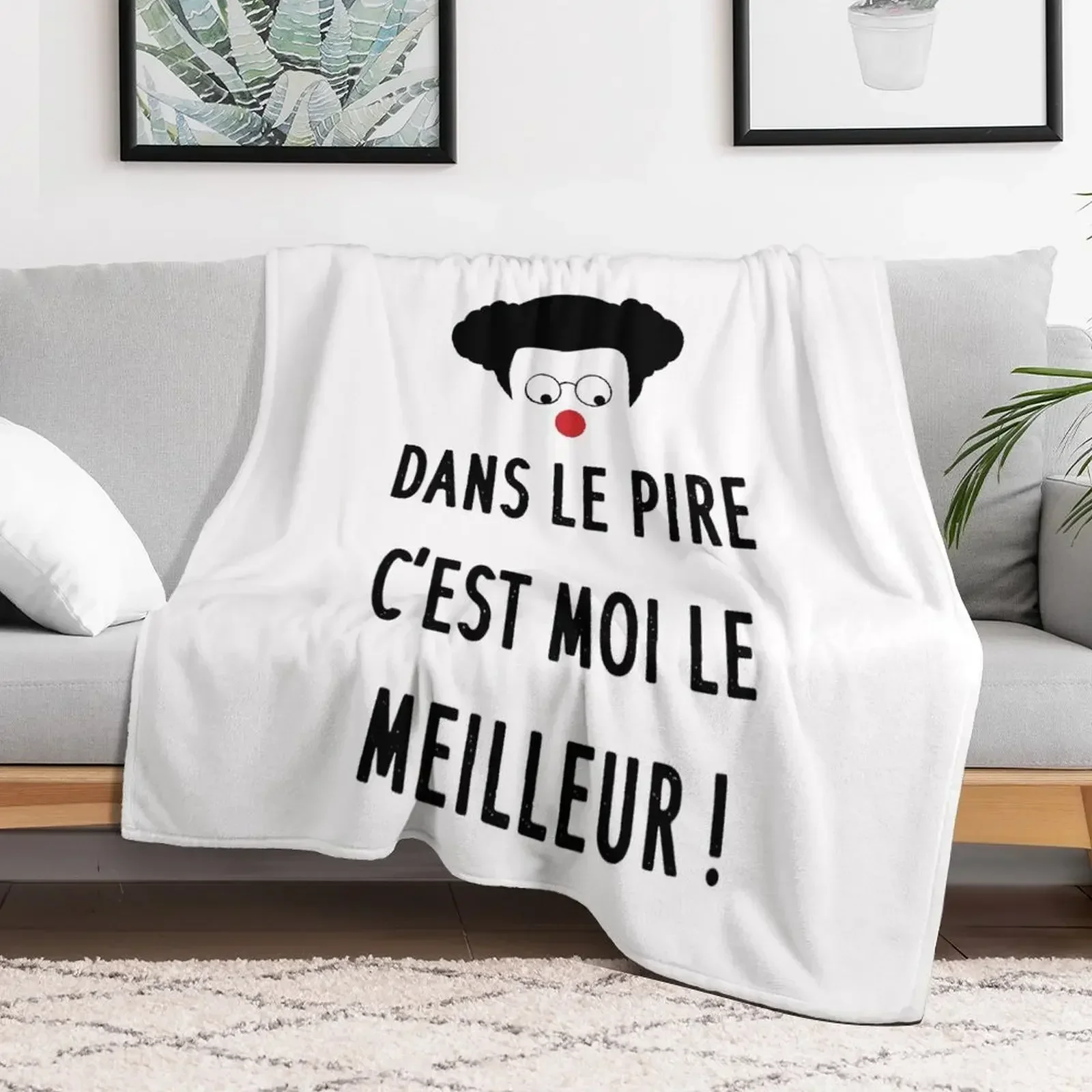 Coluche - At worst, I'm the best! Comic humor quote Throw Blanket Comforter Warm Cute Blankets