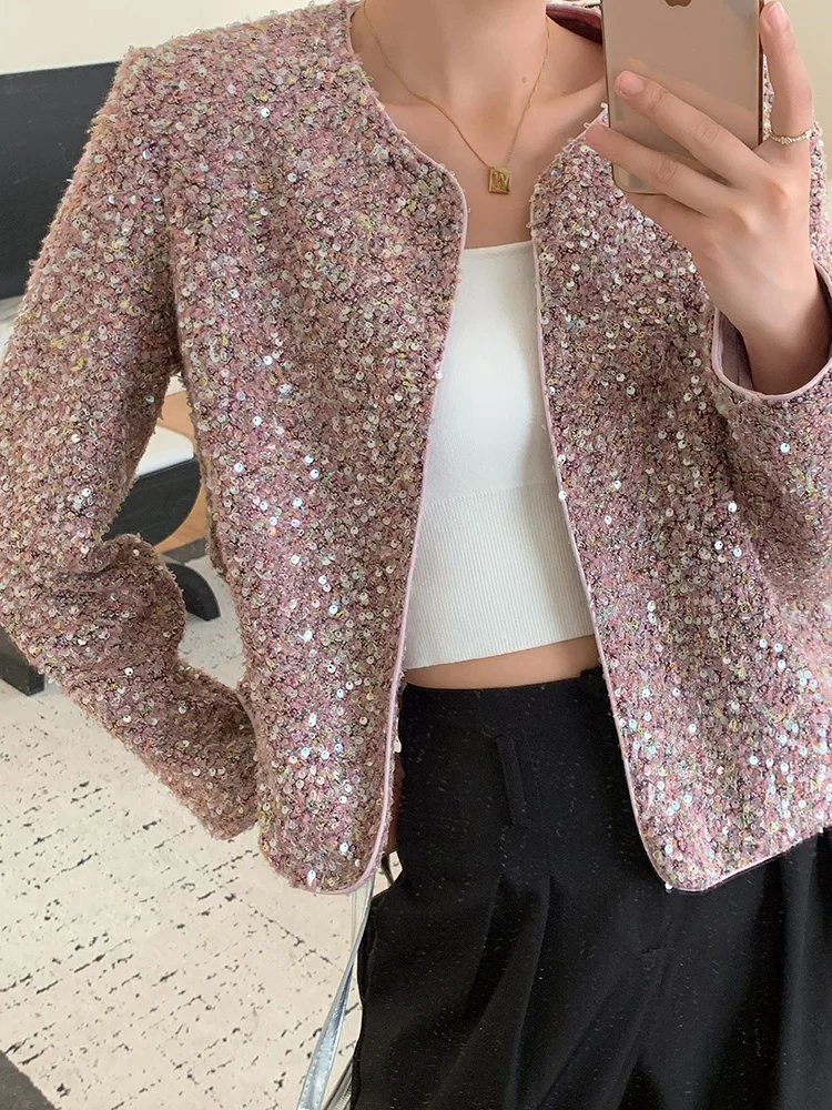 

Nicole Miss Handmade Workop Woven iny с блестками Bouclé High-Defn Classic Box pe Small Fraance Sle Верхняя одежда