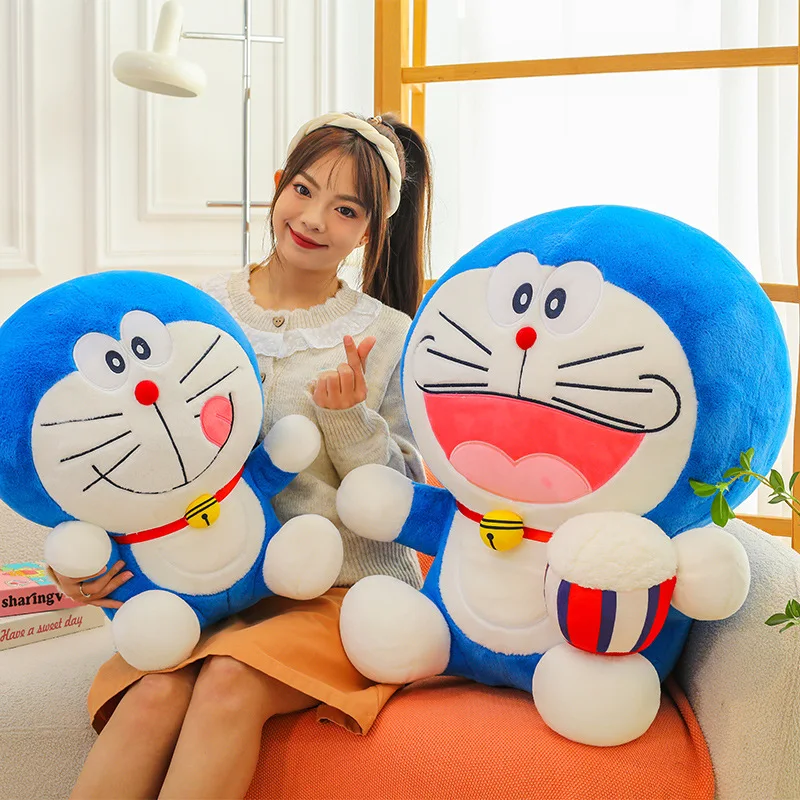 30/45/60cm Aoger Doraemon Cute Doll Plush Toy Dingdang Cat Large Pillow Birthday Gift Popcorn Plush Toys Kawaii Hug Pillow Decor