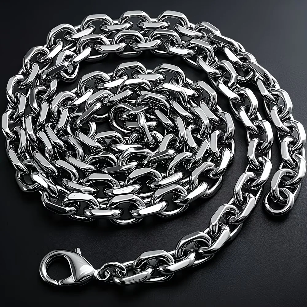 1pc Round Polished Cross Chain Stainless Steel Round Grind Cross Chain Necklace Minimalist Everyday Accessory Unisex 45/50/55/60