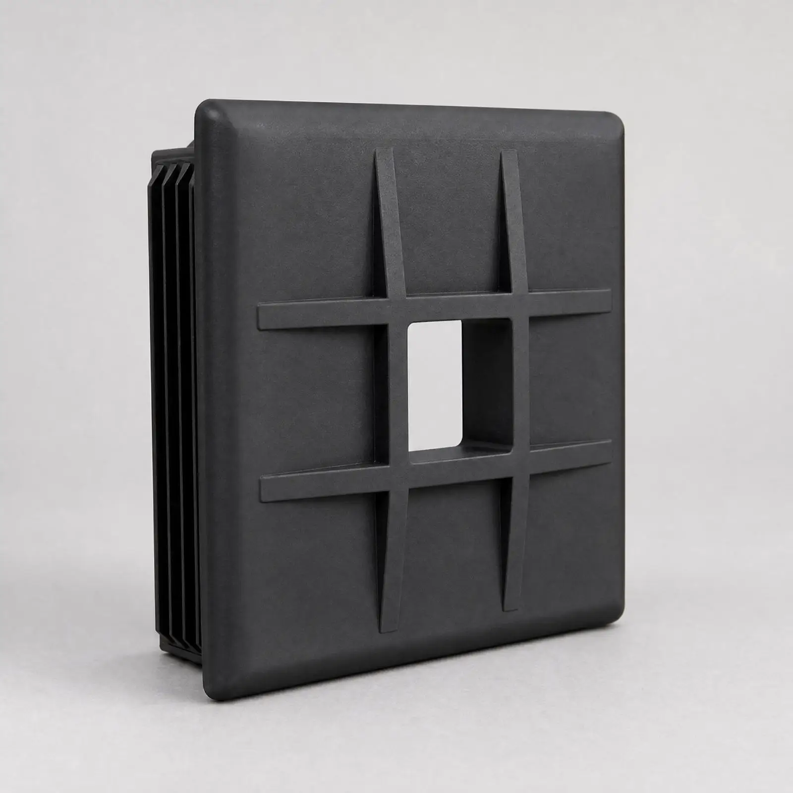 Square RV End Cover Black PP Bumper Protector Reinforced Ribs for Trailer Travel Storage Use