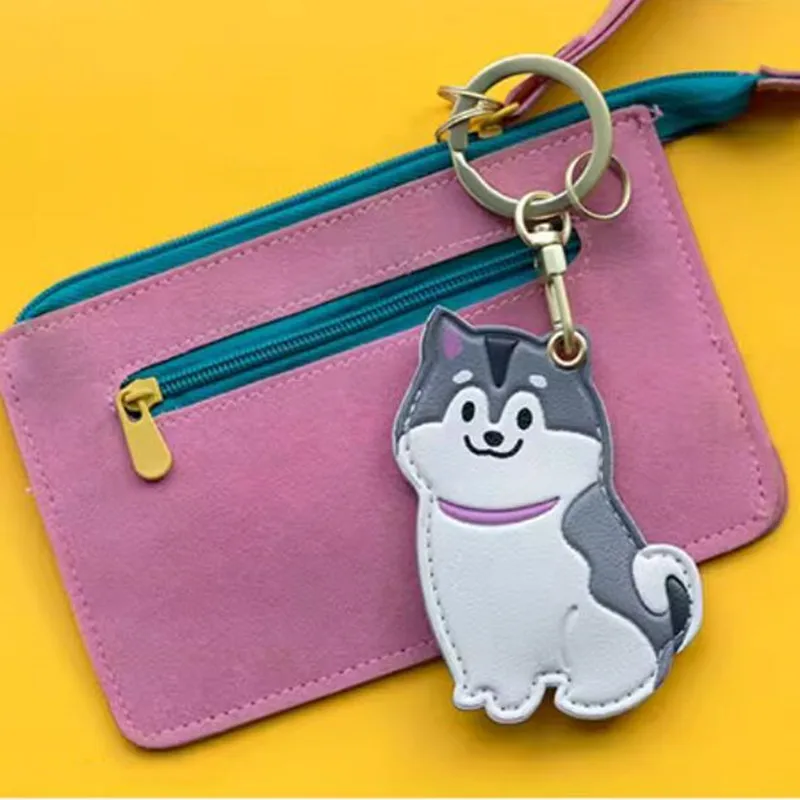 New Cartoon Animal Shape Leather Badge Card Holders For Protective Sleeve Access Control Card Cover With Key Chains image 5