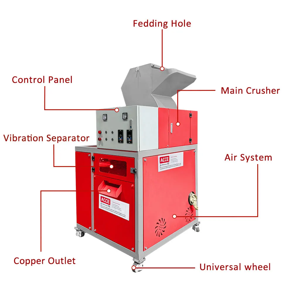 ACCE Prezzo più economico Granulatore di rame Macchina per granulazione di rame Macchina per granulazione di cavi